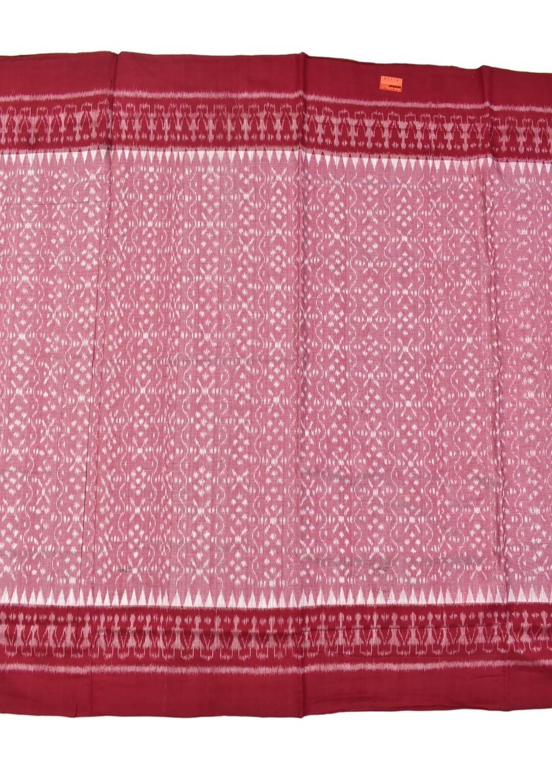 Pitch Colour Plane Border Sambalpuri Handloom Cotton Saree