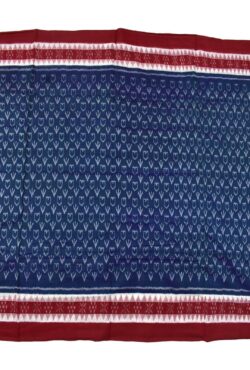 Navy Blue Colour Plane Border Sambalpuri Handloom Cotton Saree