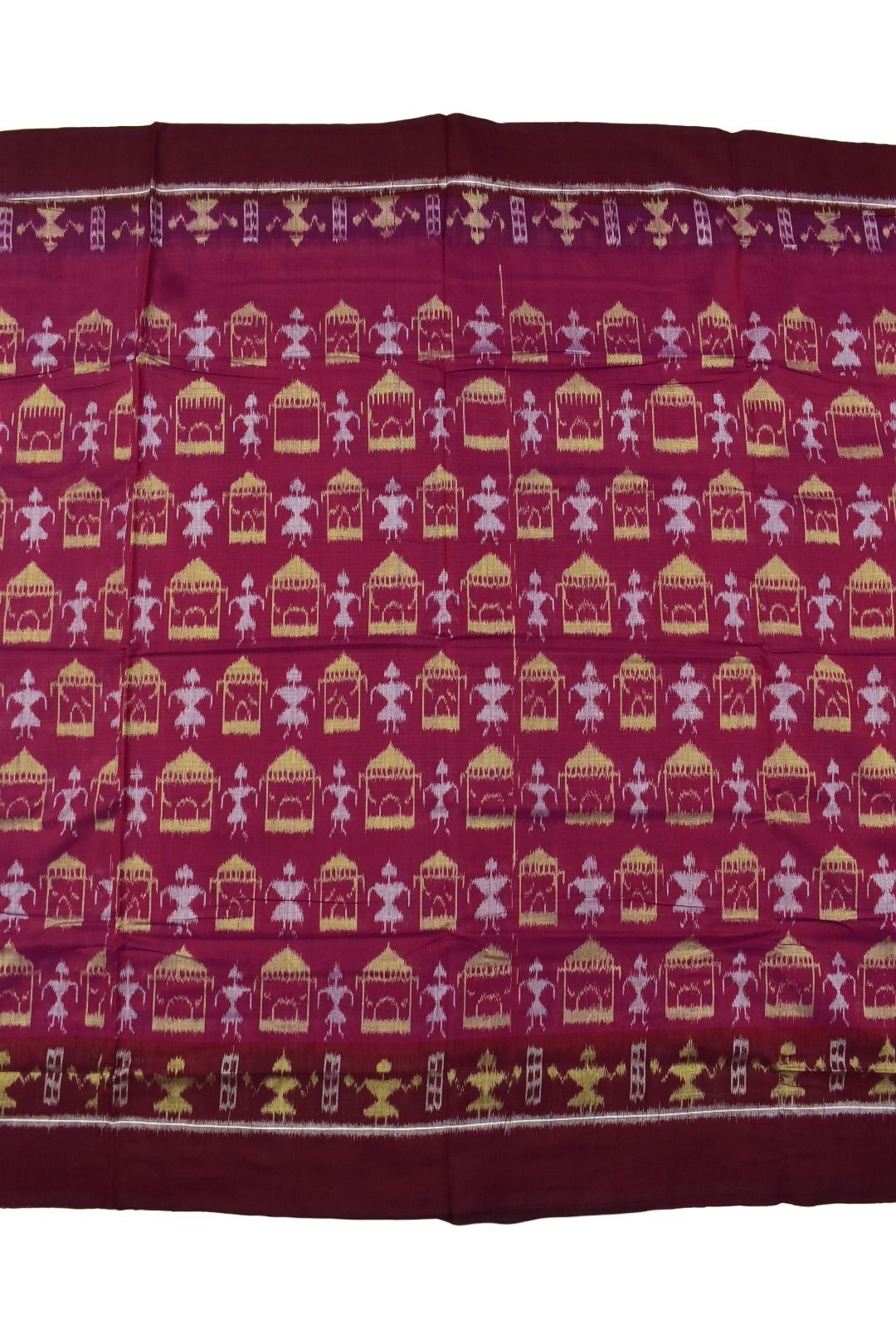 Roseberry Plane Border Colour Sambalpuri Handloom Cotton Saree