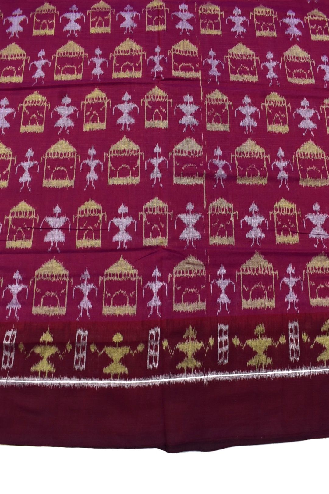 Roseberry Plane Border Colour Sambalpuri Handloom Cotton Saree - Image 4