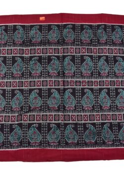 Black Colour Plqne Boder Sambalpuri Handloom Cotton Saree