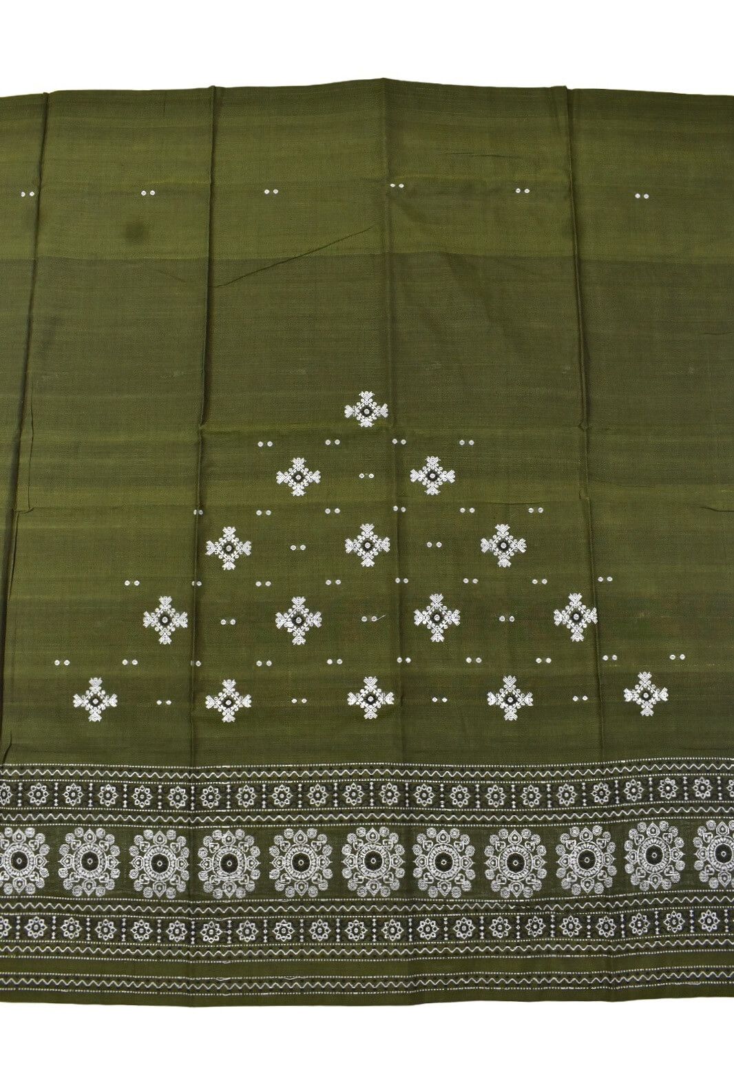 Mahendi Colour Sambalpuri Handloom Cotton Dress Material - Image 4