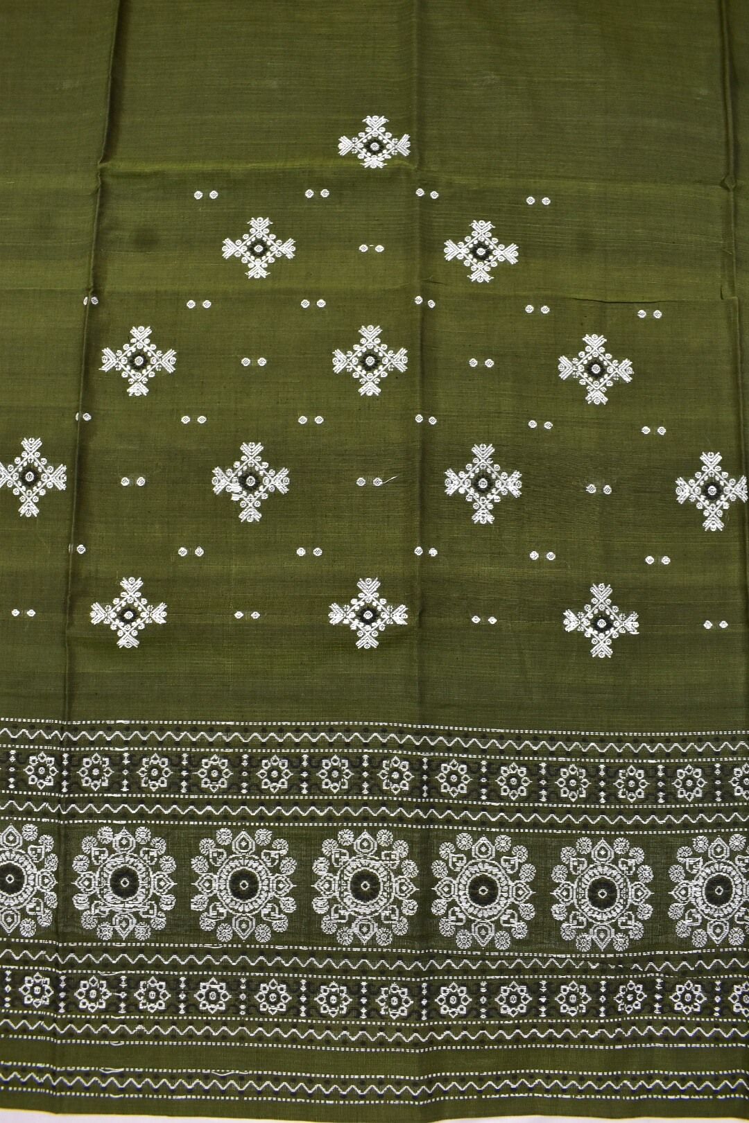 Mahendi Colour Sambalpuri Handloom Cotton Dress Material - Image 5