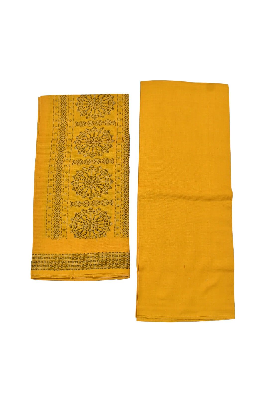 Green Colour Sambalpuri Handloom Bomkai Dress Material - Image 2