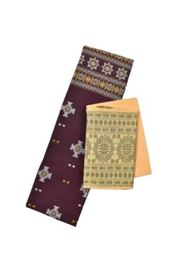 Deep Maroon Colour Sambalpuri Handloom Cotton Bomkai Dress Material