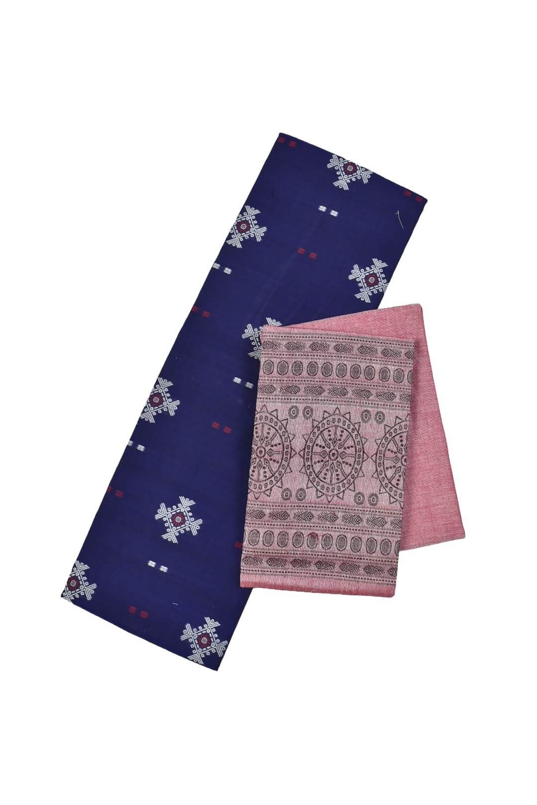 Blue Colour Sambalpuri Handloom Bomkai Dress Material