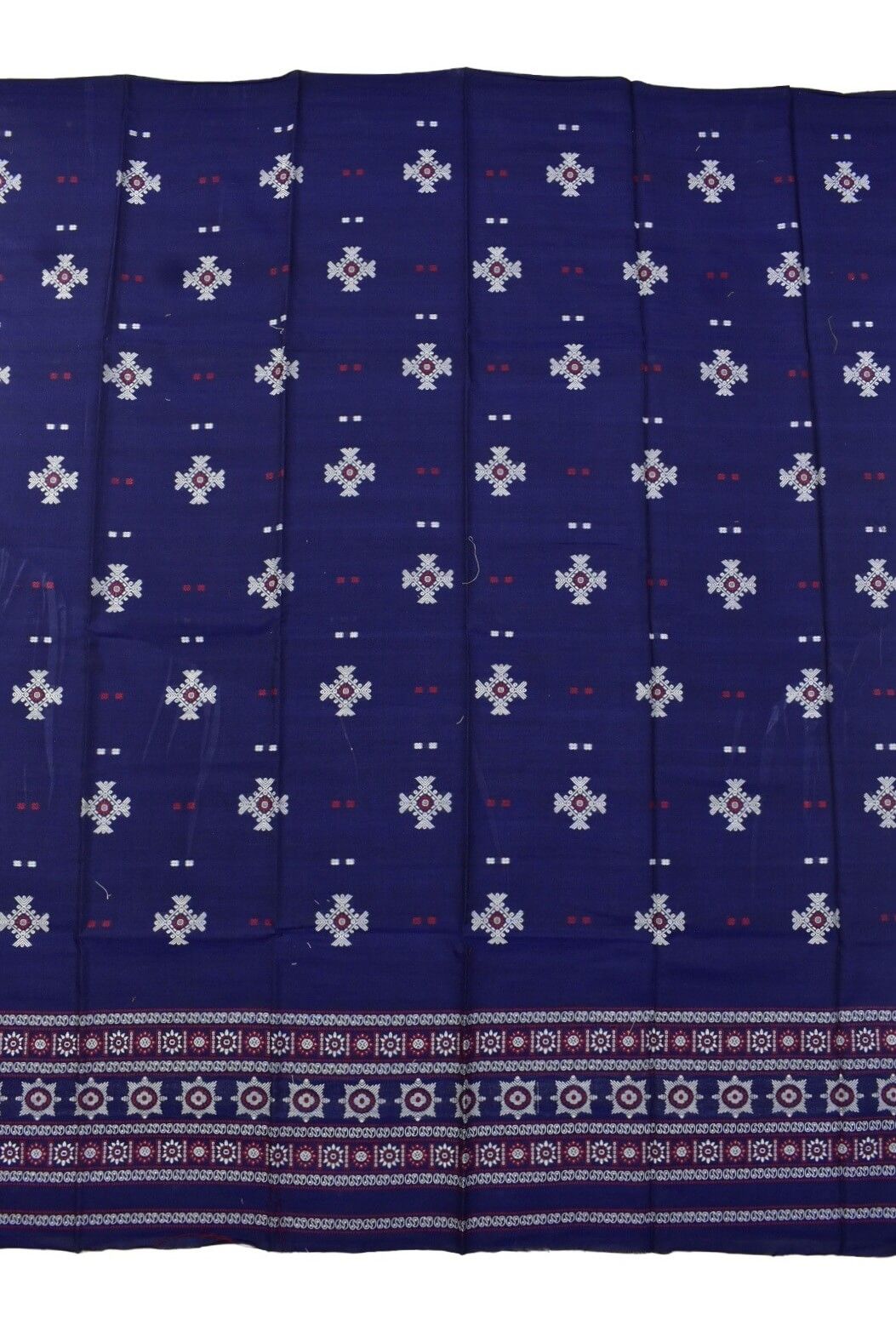 Blue Colour Sambalpuri Handloom Bomkai Dress Material - Image 4
