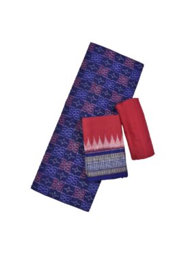 Blue Colour Sambalpuri Handloom Cotton Dress Material
