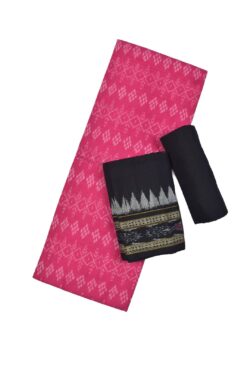 Pink Colour Sambalpuri Handloom Cotton Dress Material