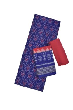 Blue Colour Sambalpuri Handloom Cotton Dress Material