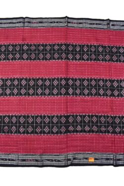 Red-Black Sambalpuri Handloom Mania Bandha Cotton Saree