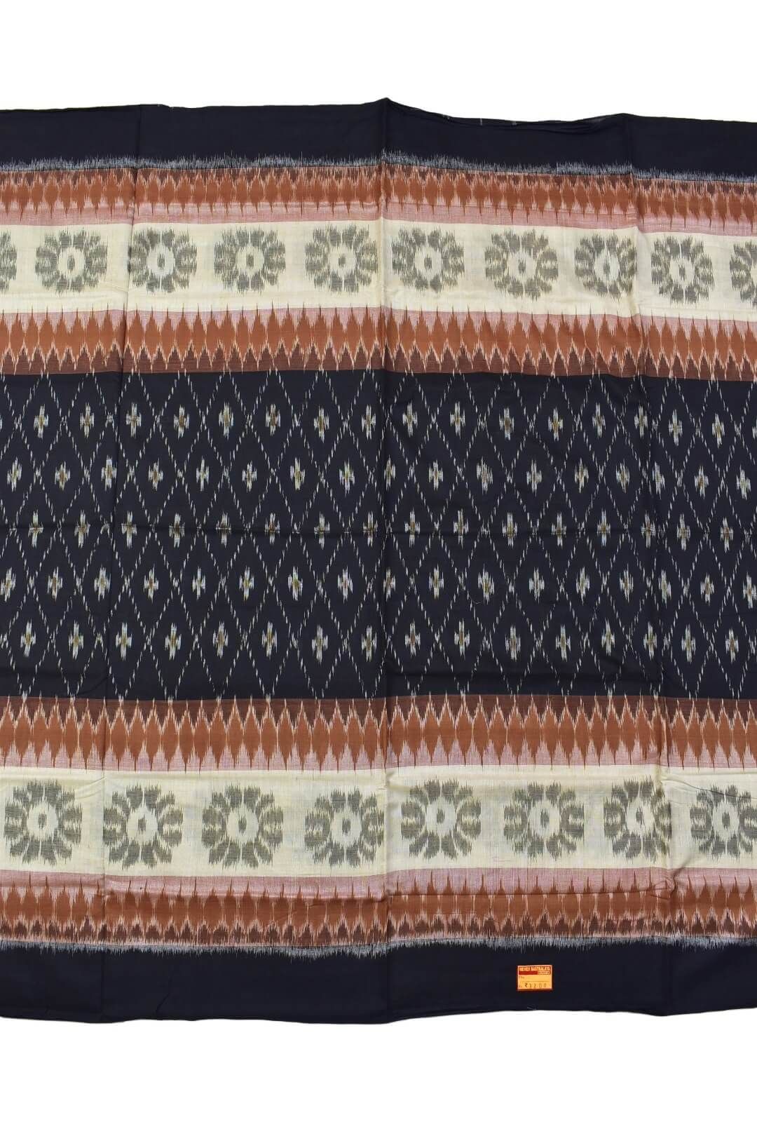 Black Colour Sambalpuri Handloom Mania Bandha Cotton Saree