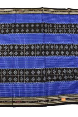 Blue-Black Combination Sambalpuri Handloom Mania Bandha Cotton Saree