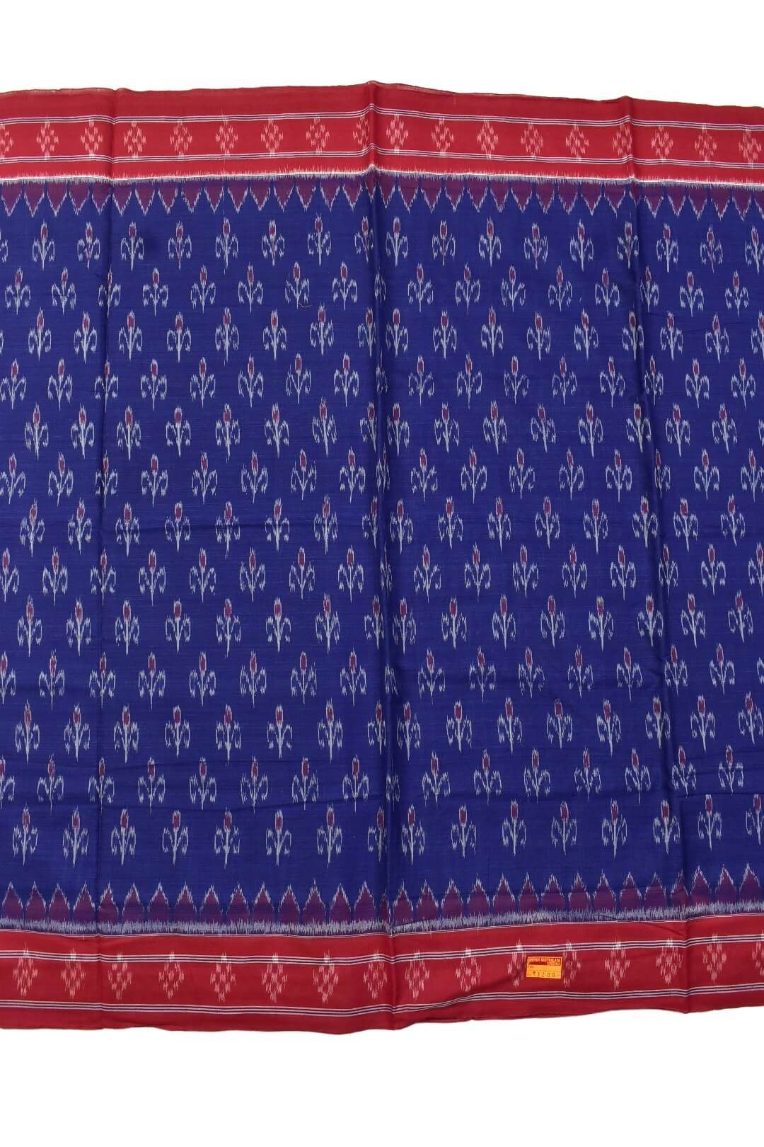 Blue Colour Sambalpuri Handloom Mania Bandha Cotton Saree