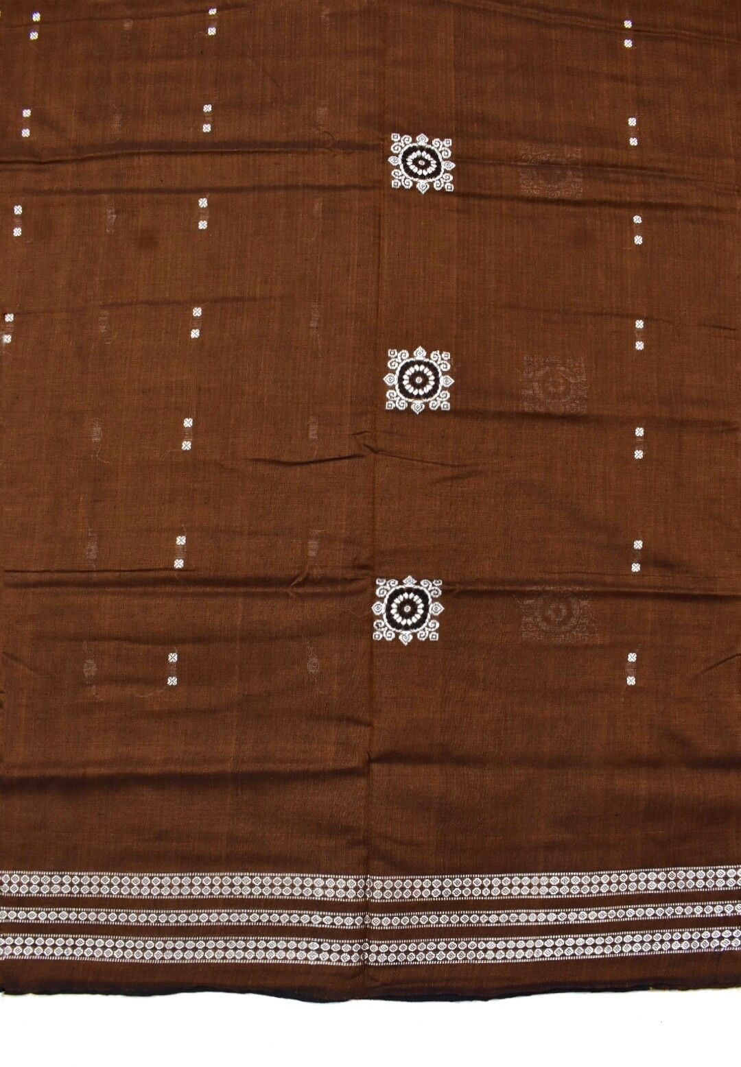 Caramel Colour Sambalpuri Handloom Cotton Saree - Image 4