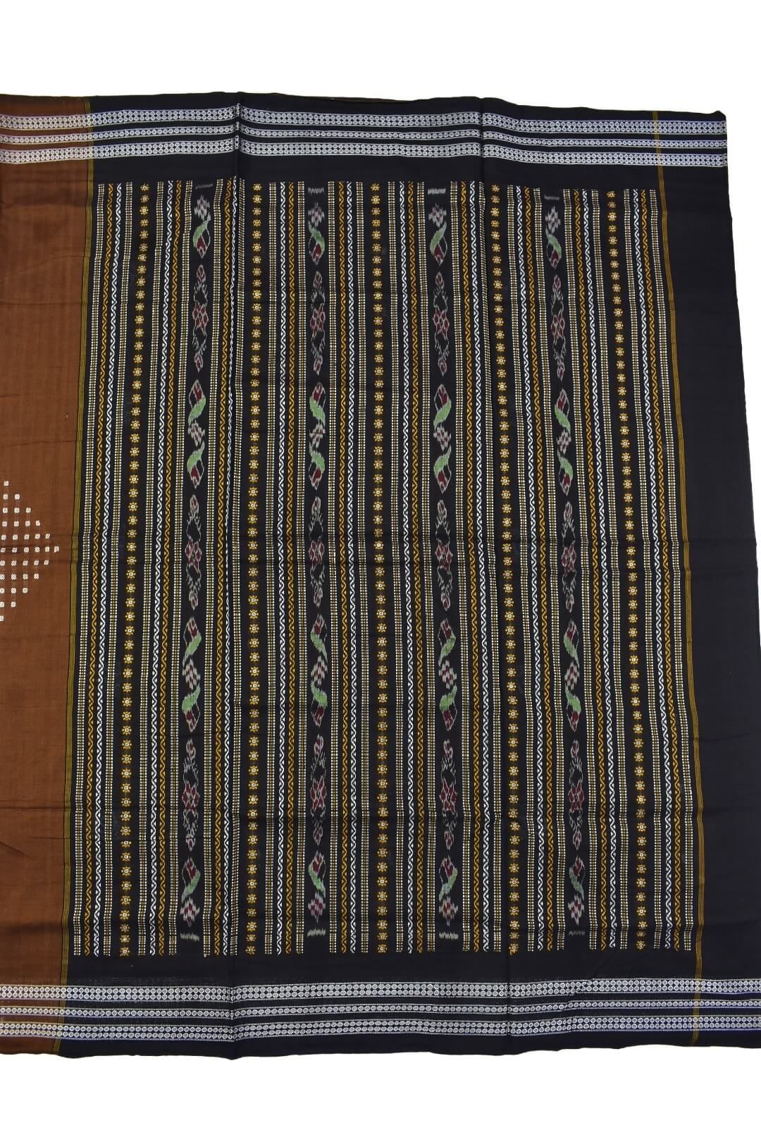 Caramel Colour Sambalpuri Handloom Cotton Saree - Image 2