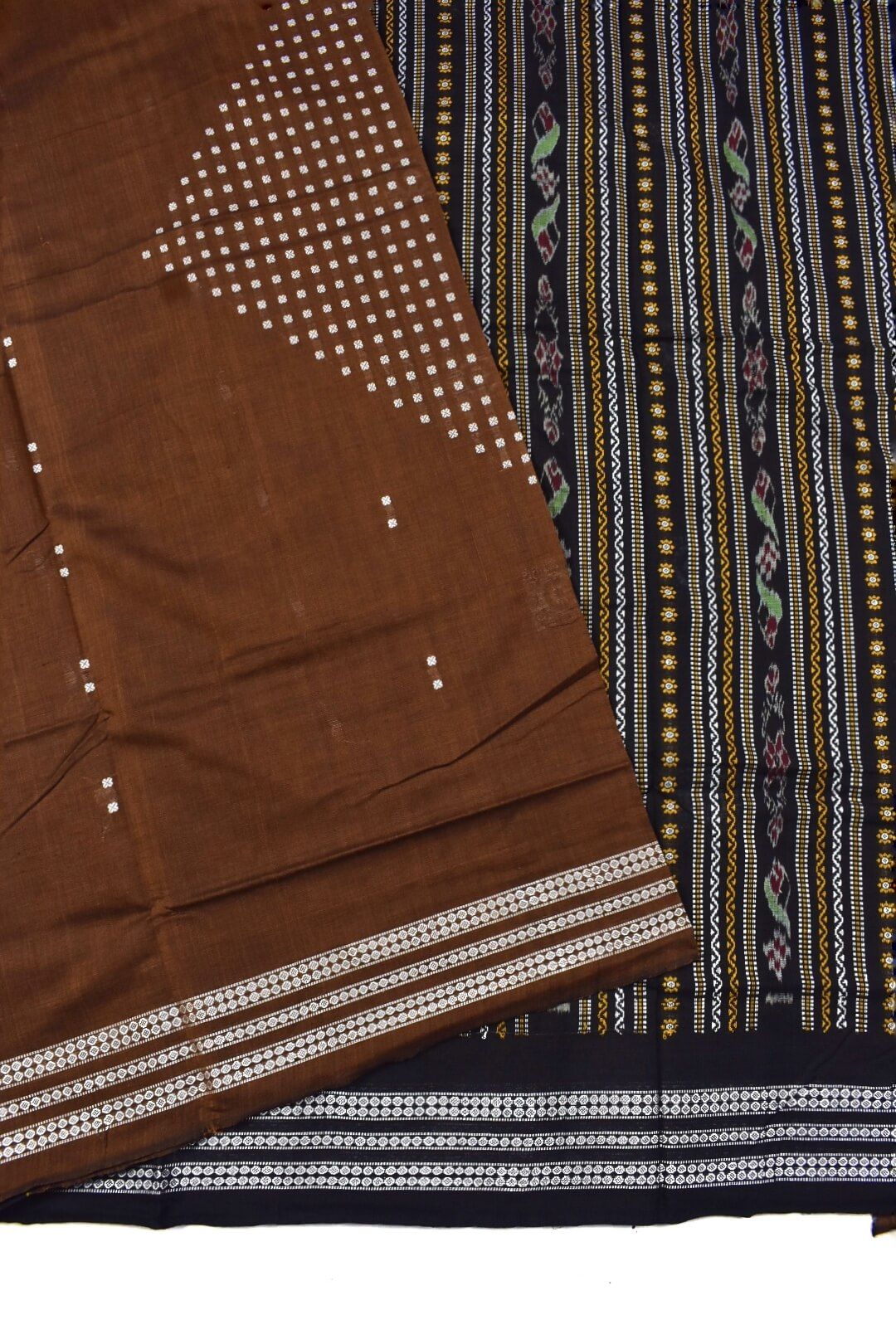 Caramel Colour Sambalpuri Handloom Cotton Saree - Image 3