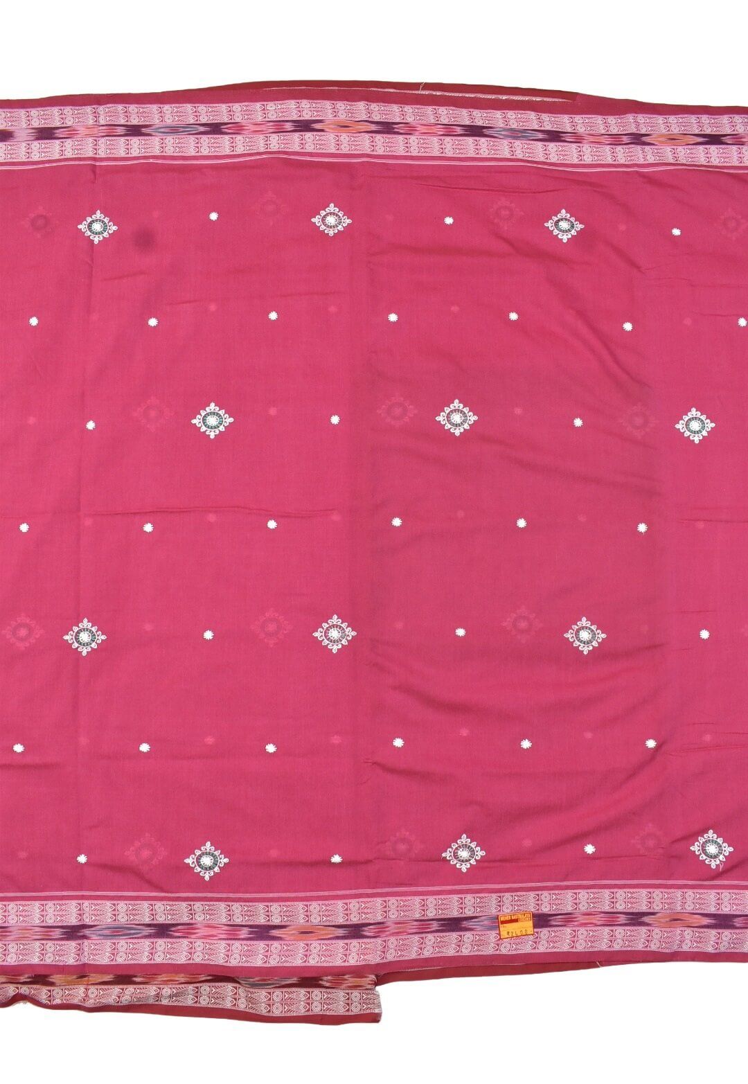 Fuchsia Colour Sambalpuri Handloom Cotton Saree
