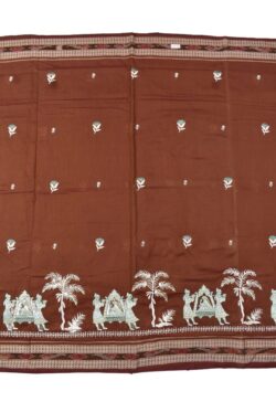 Rust Colour Sambalpuri Handloom Cotton Saree