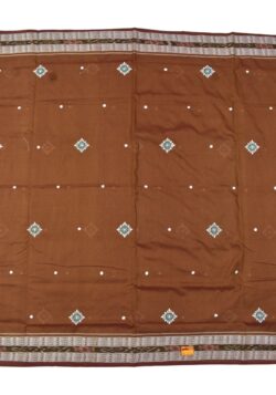 Rust Colour Sambalpuri Handloom Cotton Saree