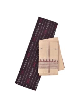 Coffe Colour Sambalpuri Handloom Cotton Dress Material