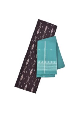 Coffe Colour Sambalpuri Handloom Cotton Dress Material