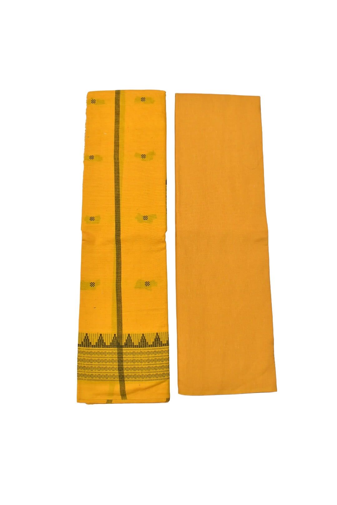 Green Colour Sambalpuri Handloom Cotton Dress Material - Image 2