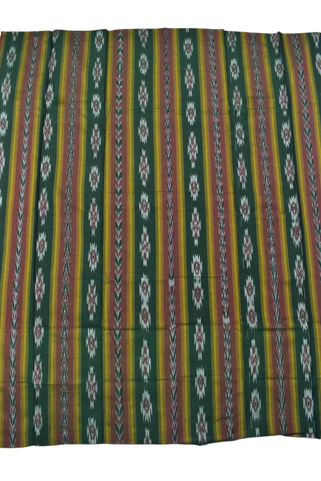 Green Colour Sambalpuri Handloom Cotton Dress Material - Image 4