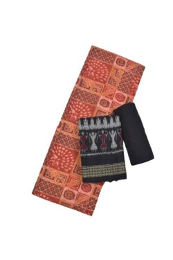 Rust Colour Sambalpuri Handloom Cotton Dress Material