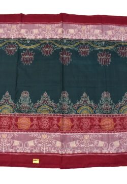 Green Colour Elephant Design Sambalpuri Handloom Cotton Saree
