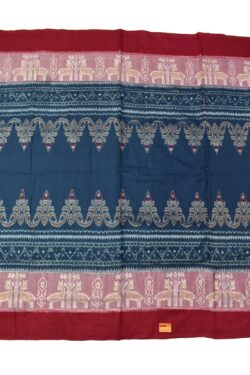 Sumati Colour Plane Border Sambalpuri Handloom Cotton Saree