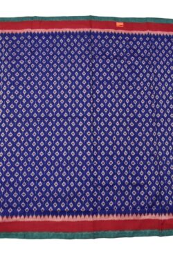 Blue Colour Plane Border Sambalpuri Handloom Cotton Saree