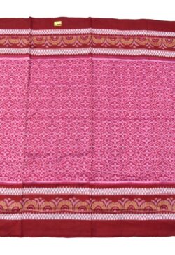Pink Colour Plane Border Sambalpuri Handloom Cotton Saree
