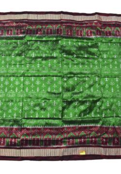 Green Colour Tribal Design Sambalpuri Handloom Bandha Silk Saree