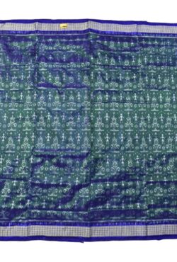 Hunter Green Tribal Design Colour Sambalpuri Handloom Bandha Silk Saree