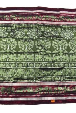 Mahendi Colour Elephant Design Sambalpuri Handloom Bandha Silk Saree