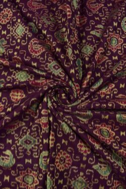 Maroon Colour  Sambalpuri Handloom Cotton Fabric