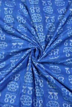 Sky Blue Colour Sambalpuri Handloom Cotton/Pata Bapta fabric