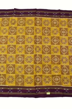 Yellow Colour Sambalpuri Handloom Mania Bandha Cotton Saree