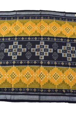 Black-Yellow Combination Sambalpuri Handloom Mania Bandha Cotton Saree