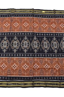 Brown-Black Combination Sambalpuri Handloom Mania Bandha Cotton Saree