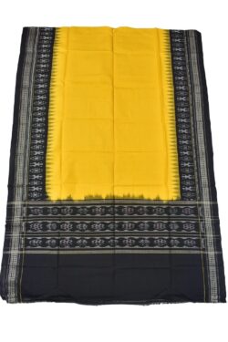 Yellow-Black Sambalpuri Handloom Cotton Dupatta