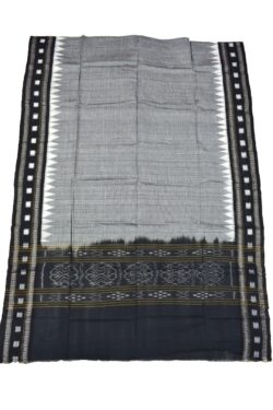 Gray-Black Combination Sambalpuri Handloom Cotton Dupatta