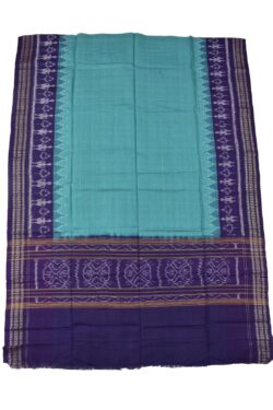 Ramagreen-Violet Combination Sambalpuri Handloom Cotton Dupatta