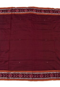 Maroon Colour Sambalpuri Handloom Cotton Saree