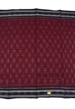 Maroon Colour Sambalpuri Handloom Mania Bandha Cotton Saree