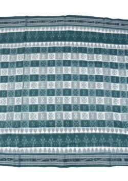 White-Green Combination Sambalpuri Handloom Mania Bandha Cotton Saree