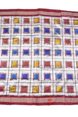 White Colour Aswini Design Sambalpuri Handloom Bandha Silk Saree