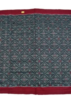 Green Colour Plane Border Sambalpuri Handloom Cotton Saree