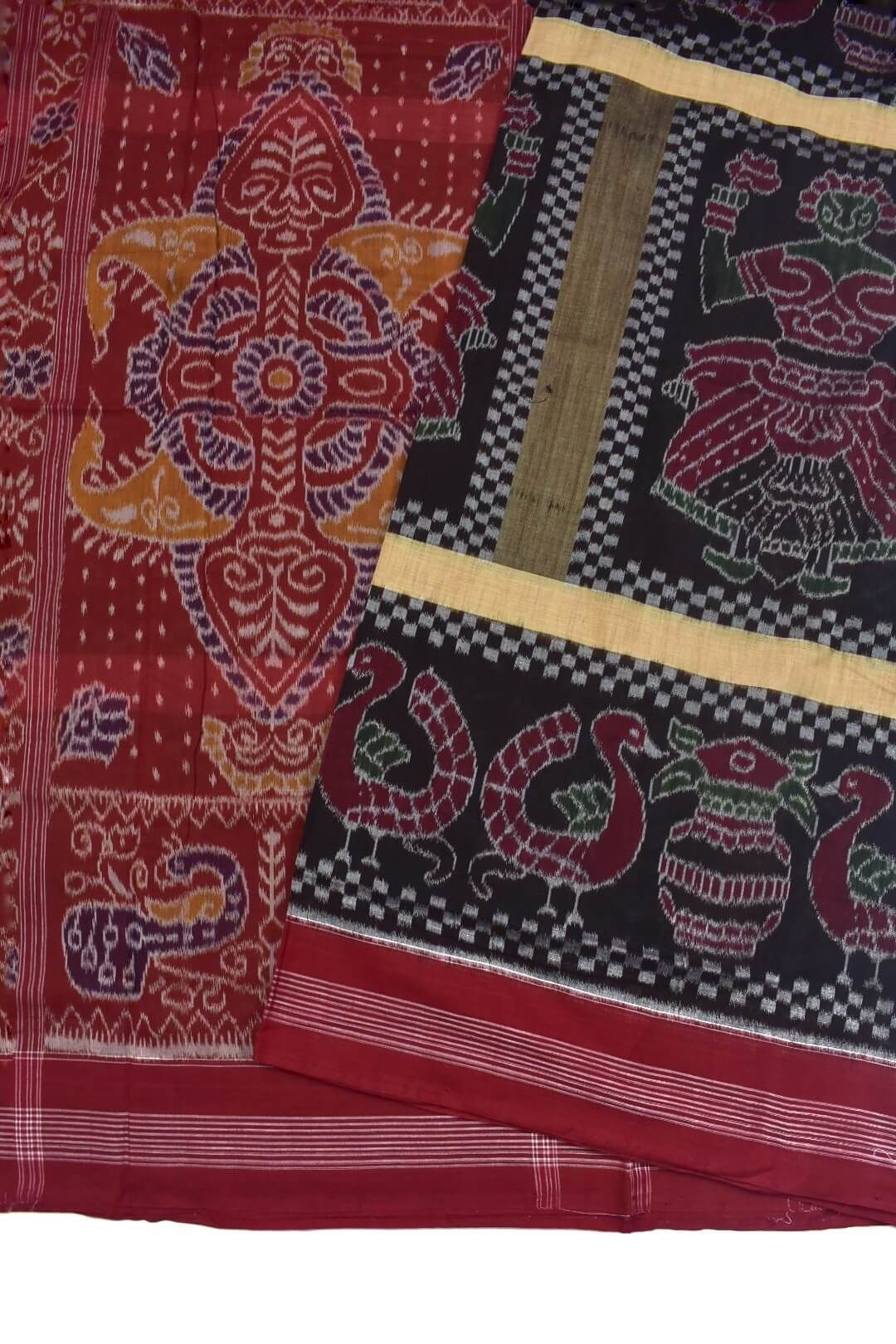 Coffe Colour Sambalpuri Handloom Cotton Saree - Image 3